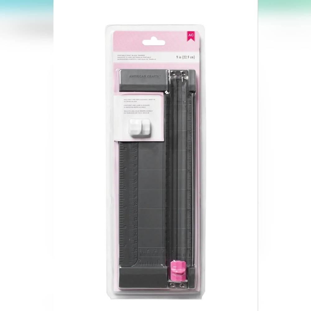 American Crafts Black and Pink Paper Trimmer 9in